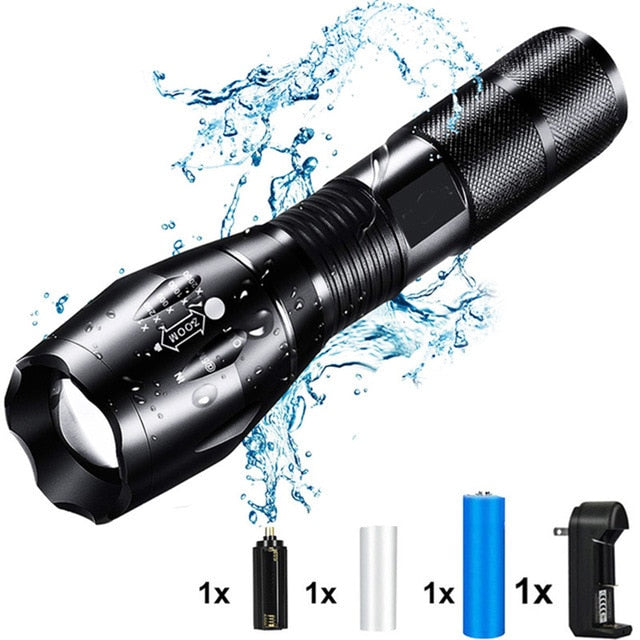 Powerful Tactical Waterproof LED Flashlight