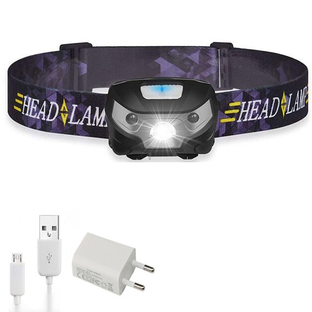 Mini LED USB Rechargeable Headlamp with Sensor