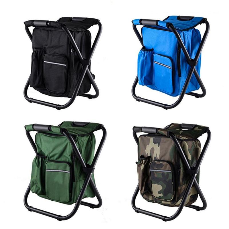 Outdoor Hiking Folding Sack Camping Fishing Chair Stool Backpack